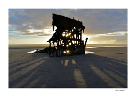 Wreck of the Peter Iredale at sunset