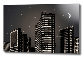 Cityscape Night Scene Illustration