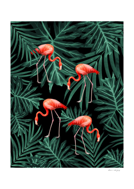 Summer Flamingo Jungle Night Vibes #2 #tropical #decor #art