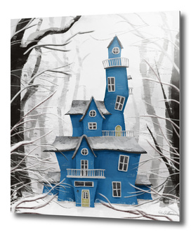 Snowy Blue Mansion