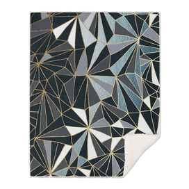 Stylish Art Deco Geometric Pattern - Black, blue & Gold