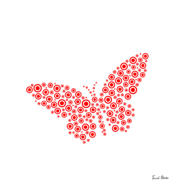 Butterflies made from circles and hearts