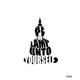 Silhouette of Buddha with inspirational quote