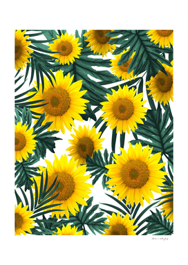 Tropical Sunflower Jungle Leaves Pattern #1 #tropical
