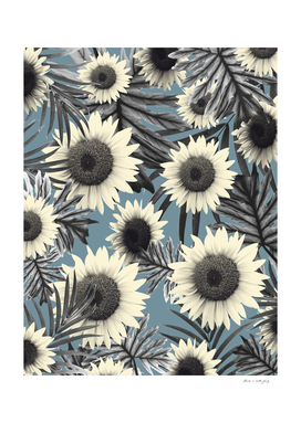 Tropical Sunflower Jungle Leaves Pattern #2 #tropical #decor