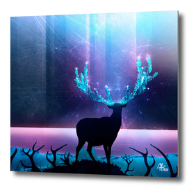 Greenery Deer - Sterling Magenta