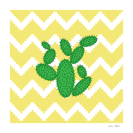 Cactus - geometric pattern - gold.