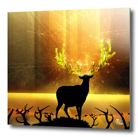 Greenery Deer - Golden Sun