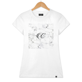Letter C on Marble texture Initial personalized monogram