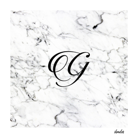 Letter G on Marble texture Initial personalized monogram