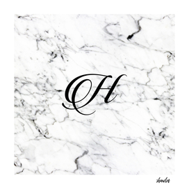Letter H on Marble texture Initial personalized monogram