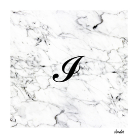 Letter I on Marble texture Initial personalized monogram