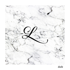 Letter L on Marble texture Initial personalized monogram