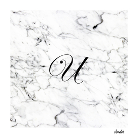 Letter U on Marble texture Initial personalized monogram