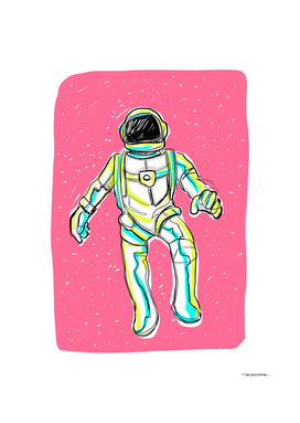 Astronaut and pink space