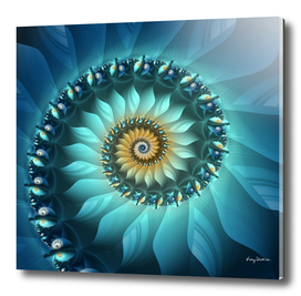Mystical Gold and Blue Spiral