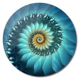 Mystical Gold and Blue Spiral