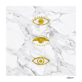 Golden Eyes on Marble