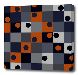 Navy & Rust Squares and Circles