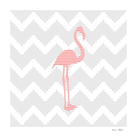 Flamingo - abstract geometric pattern - pink and gray.