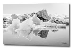 Icebergs (black and white version)