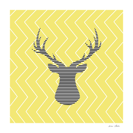 Deer - geometric pattern - gold.