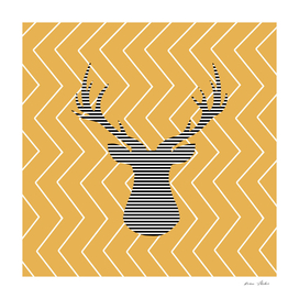 Deer - geometric pattern - bronze.