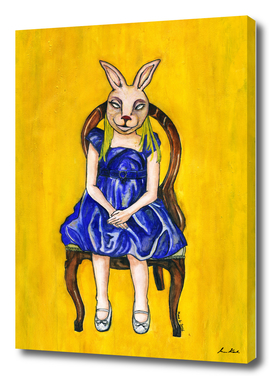 A Girl with a rabbit mask
