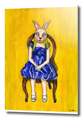 A Girl with a rabbit mask