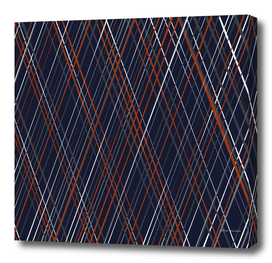 Navy and Rust Crossing Diagonal Lines