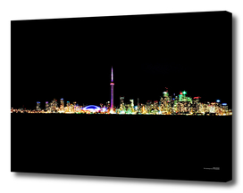 Toronto Skyline At Night From Centre Island