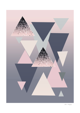 Geometric Triangles Glitter Dream #1 #minimal #decor #art