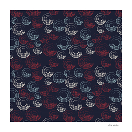Blue and Red Circular Strokes On Dark Blue