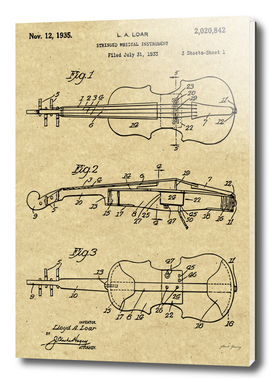 1935 Violin Vintage Patent Print