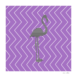 Flamingo - abstract geometric pattern - purple and white.