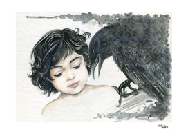 The little girl and the crow