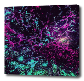 Abstract Space Galaxy Acrylic Pour Painting