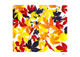 Watercolor autumn leaves