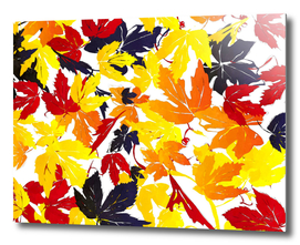 Watercolor autumn leaves