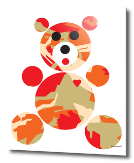 PATTERN BEAR CAMP RED TAUPE