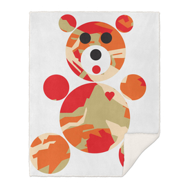 PATTERN BEAR CAMP RED TAUPE