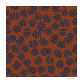 Navy and Rust abstract floral II