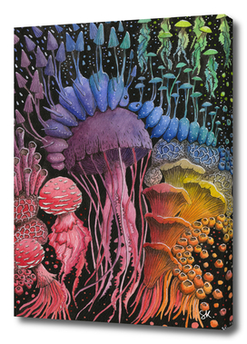 Mushroom Jellyfish Composition