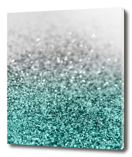 Silver Teal Ocean Glitter Glam #1 #shiny #decor #art