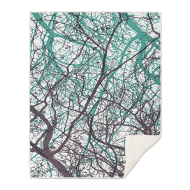 Abstract branches violet mint