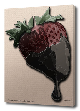 Strawberry with a Chocolate Drip-13x19