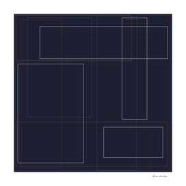Navy and Rust Rectangle Shapes I