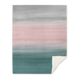 Touching Teal Blush Gray Watercolor Abstract #1 #painting