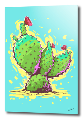 Cactus. Mexican flowers. comic