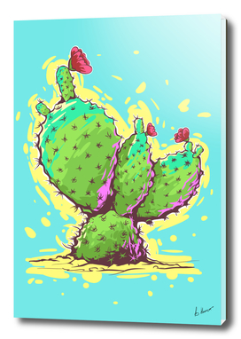 Cactus. Mexican flowers. comic